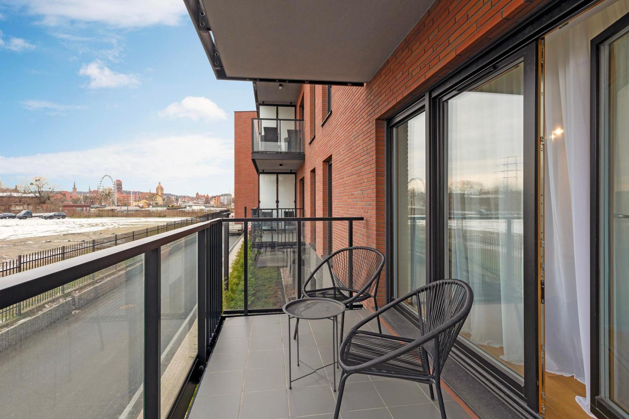 Nadmotlawie Riverside - Sauna, Gym & Parking By Downtown Apartments Gdańsk Rum bild