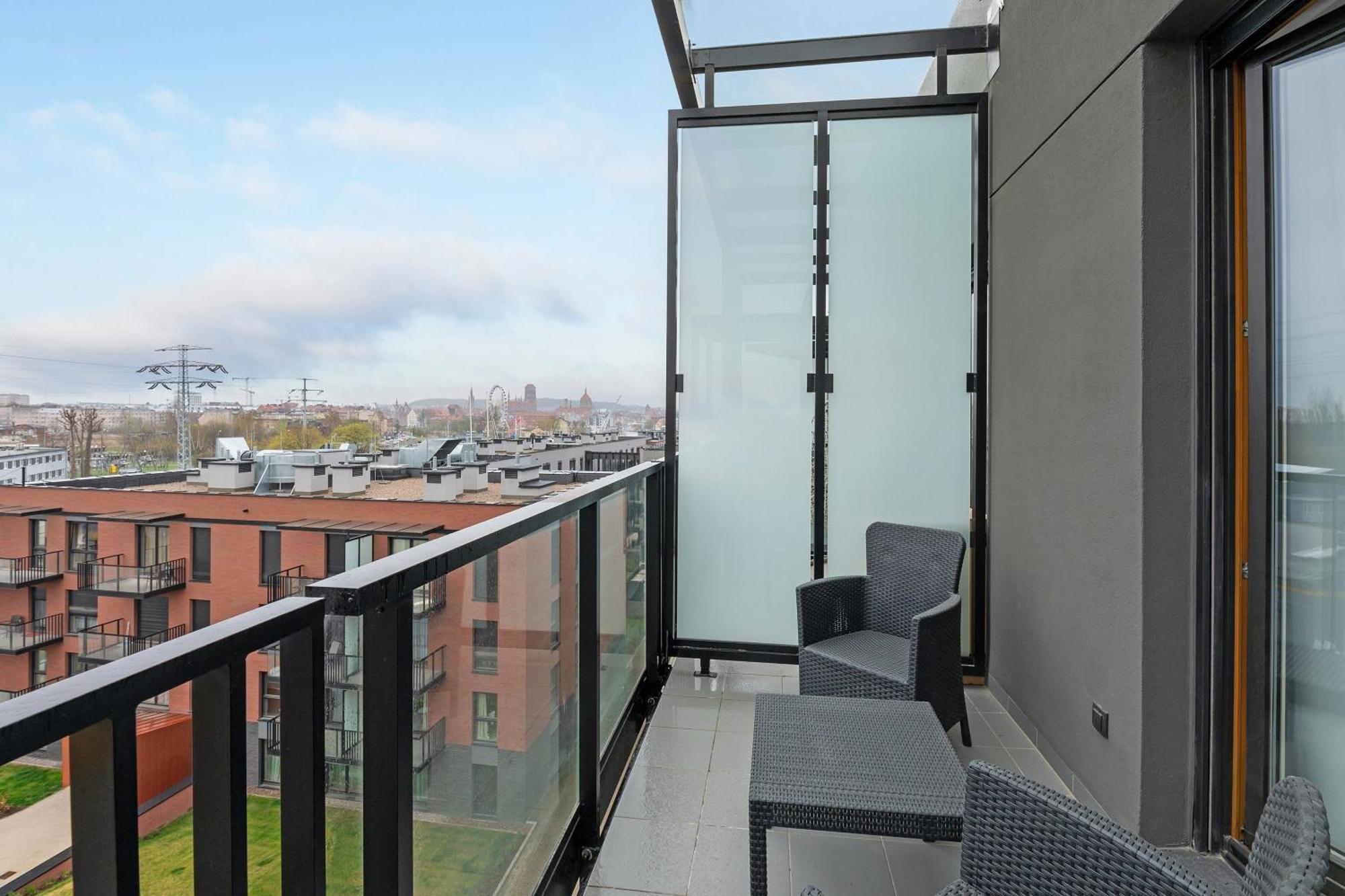 Nadmotlawie Riverside - Sauna, Gym & Parking By Downtown Apartments Gdańsk Rum bild