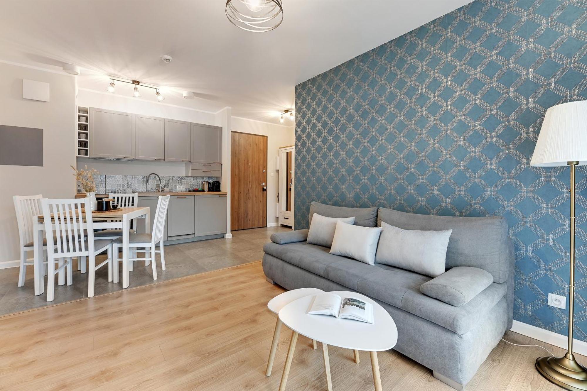 Nadmotlawie Riverside - Sauna, Gym & Parking By Downtown Apartments Gdańsk Rum bild