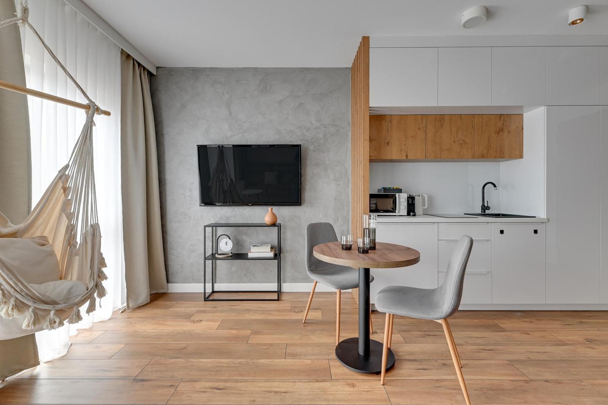 Nadmotlawie Riverside - Sauna, Gym & Parking By Downtown Apartments Gdańsk Rum bild